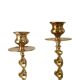 Pair of mid-century twisted metal candle holders
