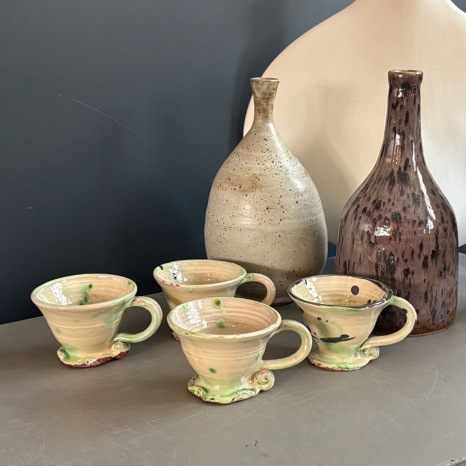 4 tasses en céramique artisanale - Ref 1361