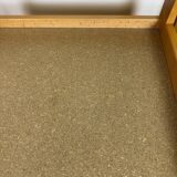 Pair of vintage Scandinavian armchairs in pine and fabric.