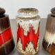 Set of three Vintage Pottery Fat Lava Vases Made by Scheurich, Germany, 1970s
