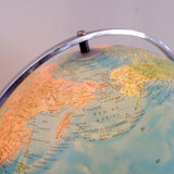 Illuminated geoscope globe on a chrome stand, Italy circa 1980