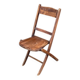 Chaise pliante vintage en bois patiné