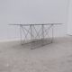 Max Sauze dining table in metal and enameled glass, 1960