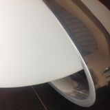 Circular frosted glass wall lamp and aluminum headband by Vetri Murano, vintage 70s-80s
