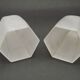 Set of 2 Art Deco Style Hexagonal White Opaque Glass Replacement Shades