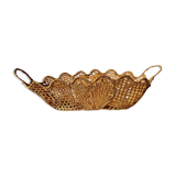 Wicker and dented metal panière