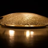 Ceiling lamp in watermarked glass & brass