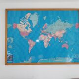 Framed world map 1970