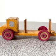 Small wooden logging truck, vintage toy