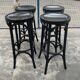 Lot de 4 tabourets de bar vintage en bois noir