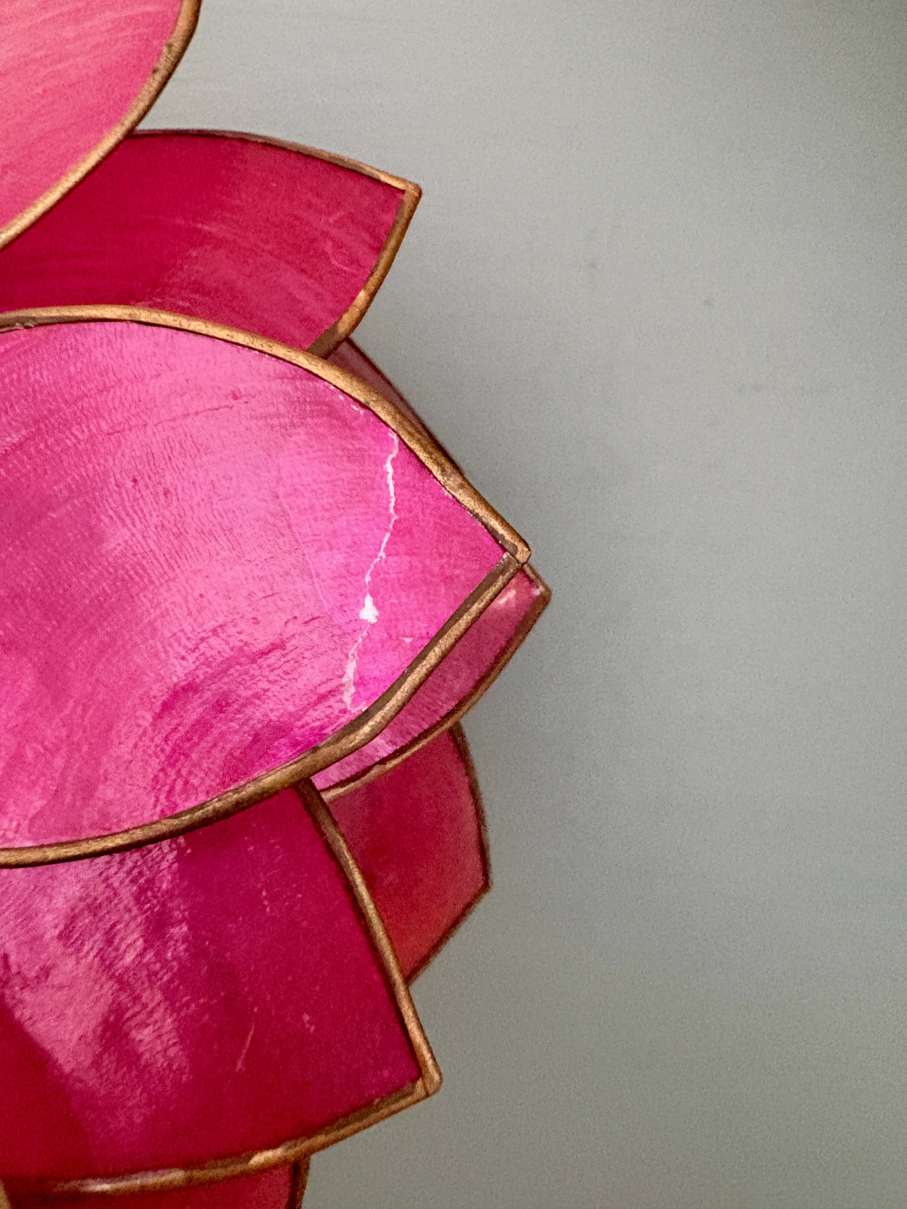 Vintage pink mother-of-pearl angled wall lamp