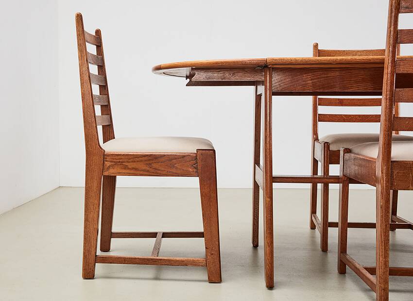Rare Dining Set by Bas van Pelt for My Home Netherlands 1940s