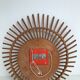 Sun-shaped mirror in bamboo rattan 50-60 years
