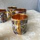 Royal porcelain coffee cups from Luxe inside copper gold cashmere pattern