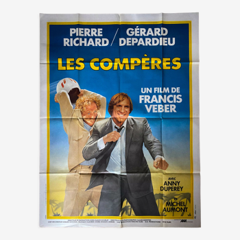 Affiche cinéma originale "Les Compères" Gérard Depardieu, Pierre Richard 120x160cm 1983