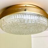 Large gold wall or ceiling flush mount glass light