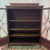 Library - English marquetry display case "Maple & Compagnie Londres"