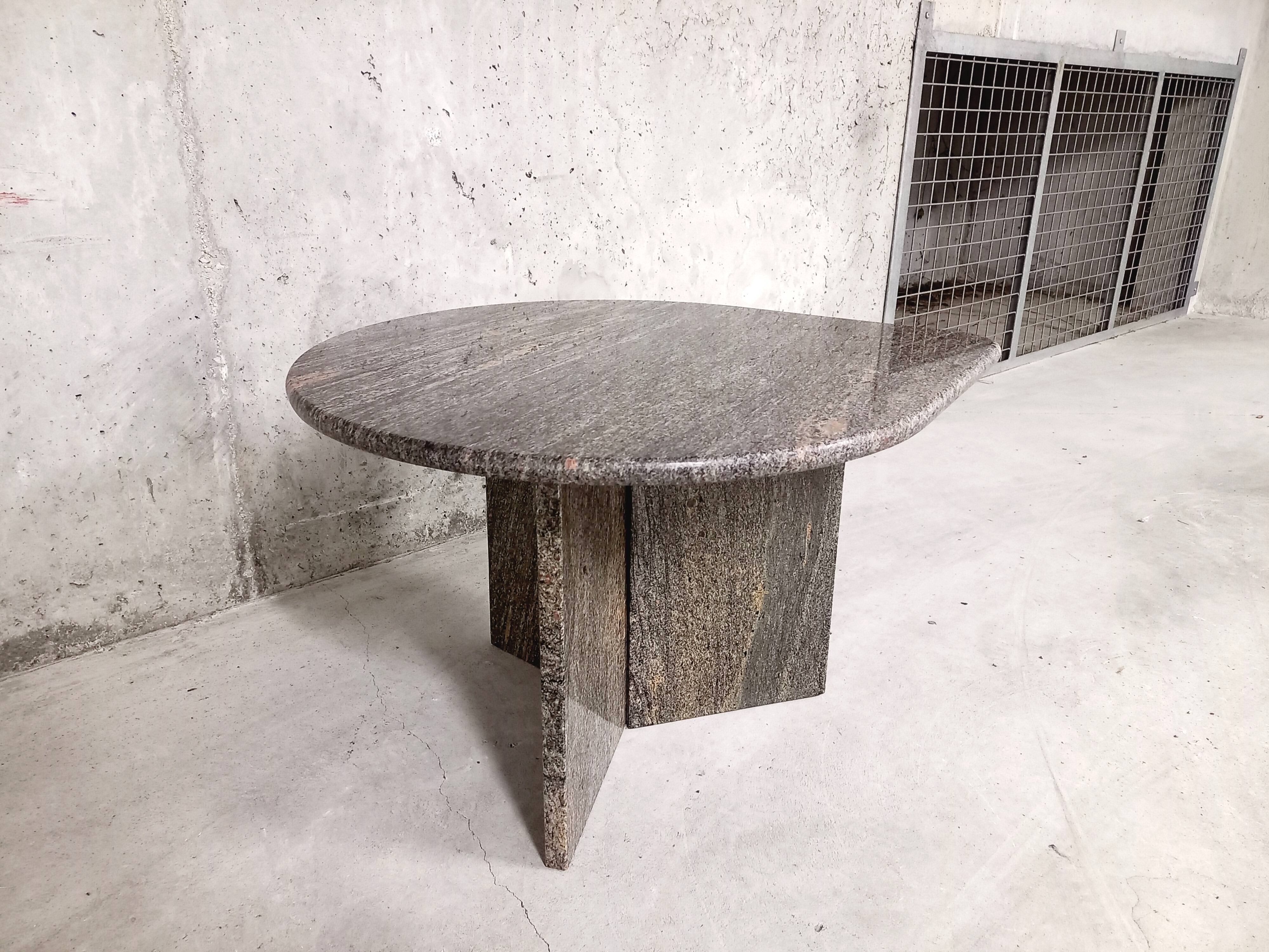 Vintage coffee table in gray granite 70s