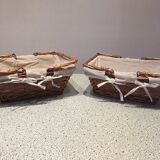 Dressed wicker baskets with two handles