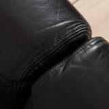 Poul Cadovius "Governor" sofa in rosewood and black leather, Denmark, 1960s.