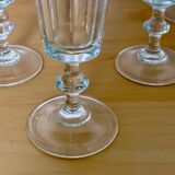 Set of antique faceted champagne flutes