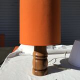 Solid wood lamp foot dug 70's