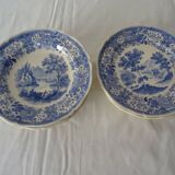 6 assiettes faience ancienne  434 112 Villeroy boch burgenland bleu