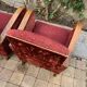 Paire de fauteuils club art déco velours frappé rouge bordeaux 1930
