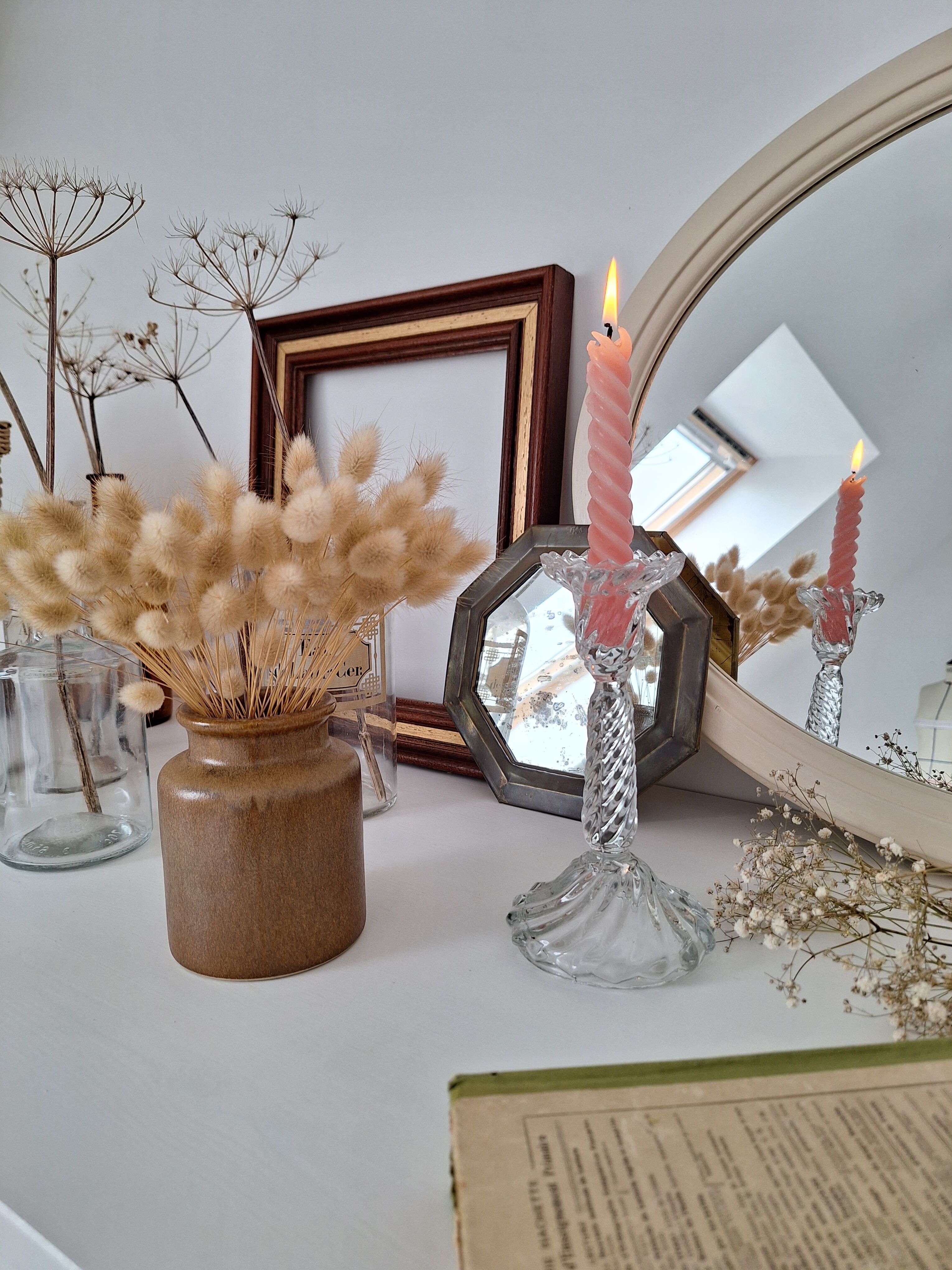 Vintage glass candle holder