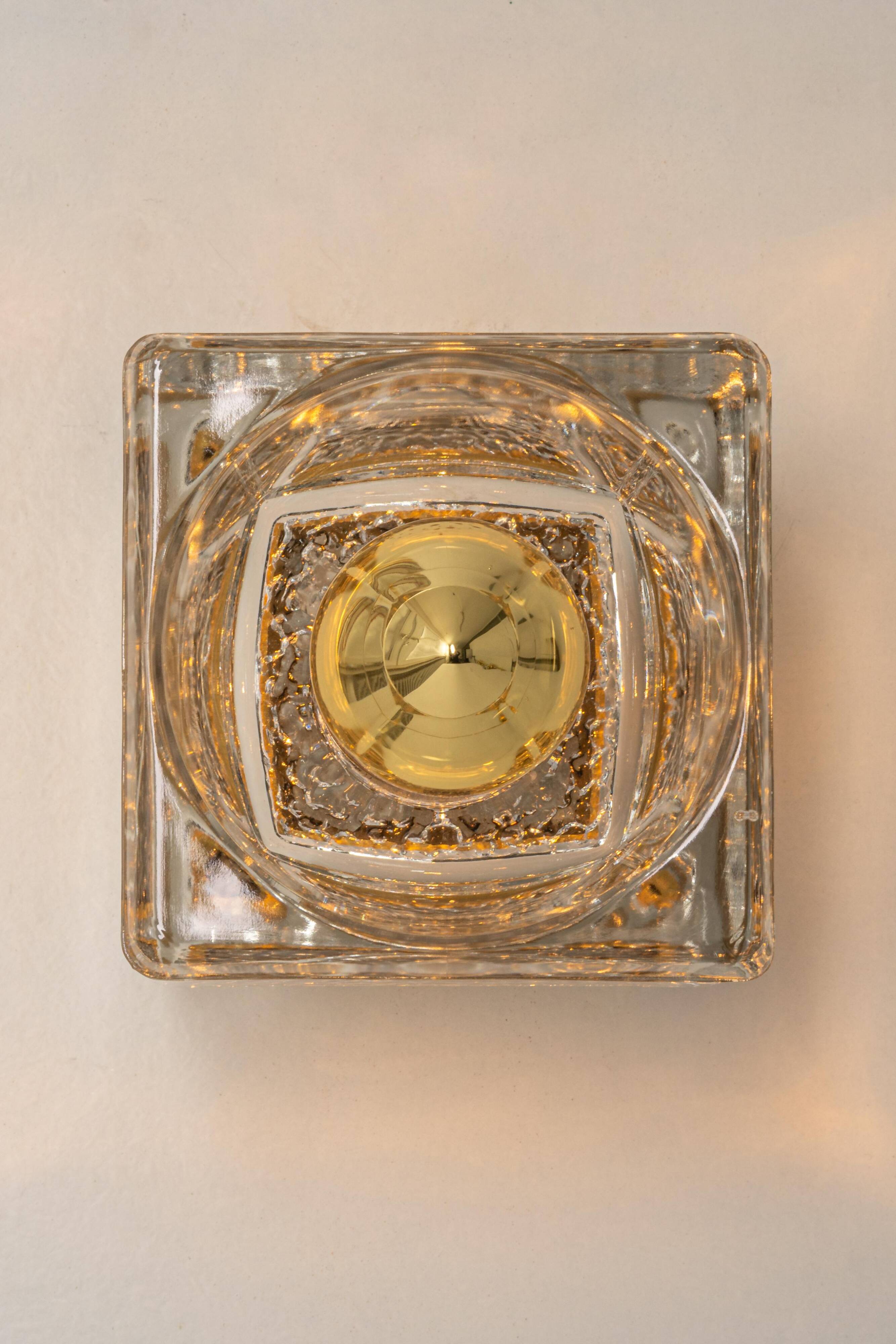 Small wall lamp in brass and crystal by Peill & Putzler, Germany