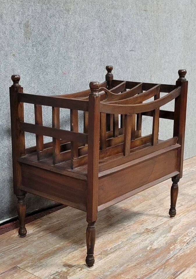 English mahogany magazine rack, late 19th century