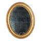 Oval mirror carved wood frame beaded gilded circa 1800 44x35cm SB