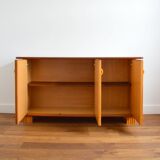 Buffet wood and rattan vintage 1970s