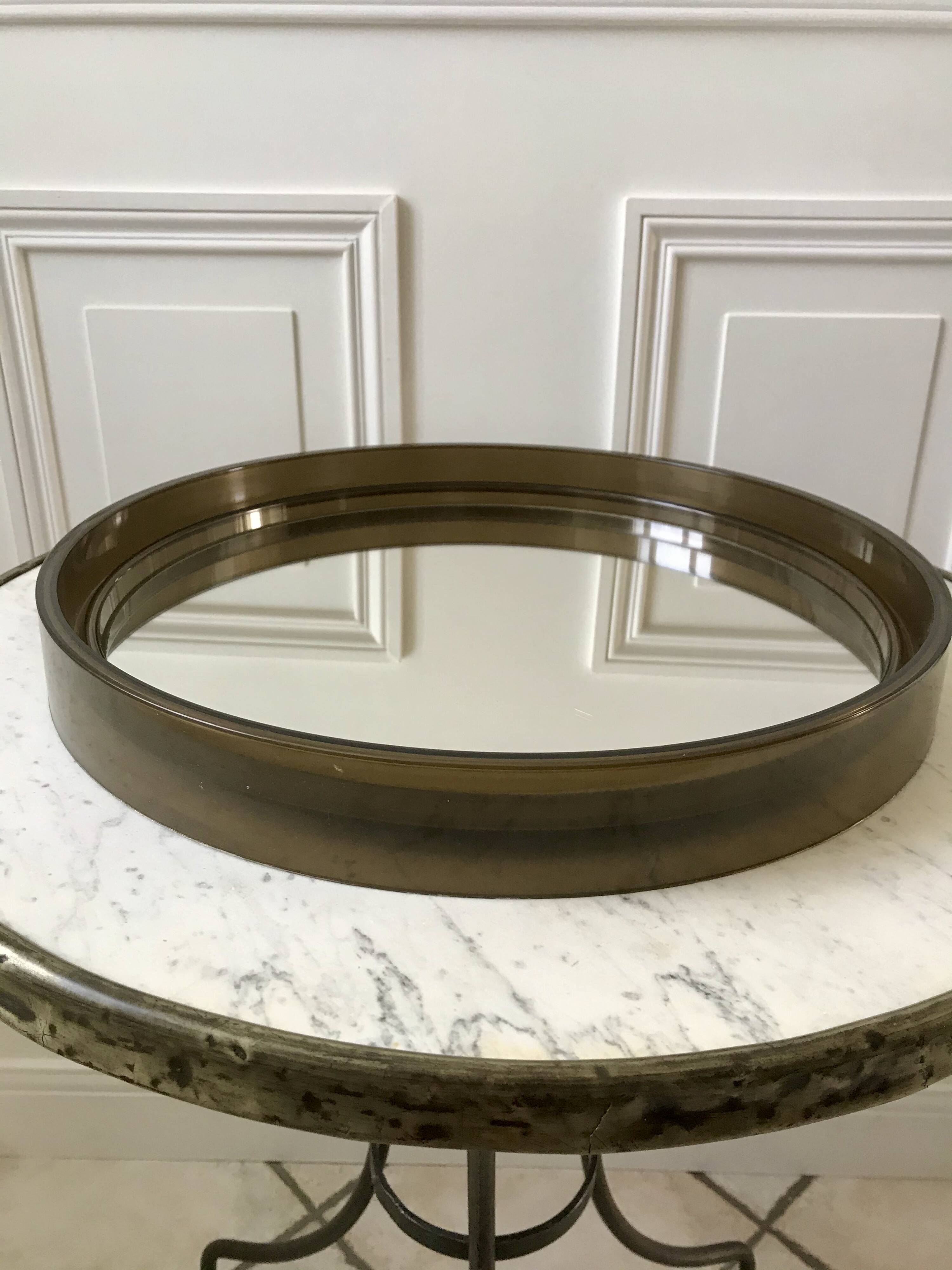 miroir casquette fumé en plexi Made in France années 70