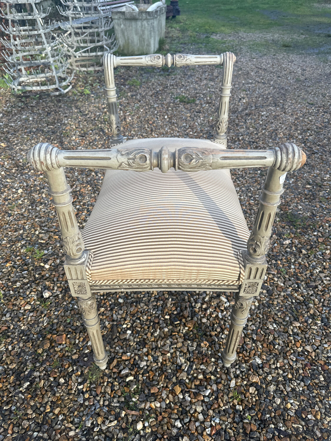 Small painted wooden bench