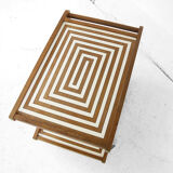 Cart bar teak with pattern maze 1960 s