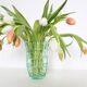 Vase en cristal vert, vintage français