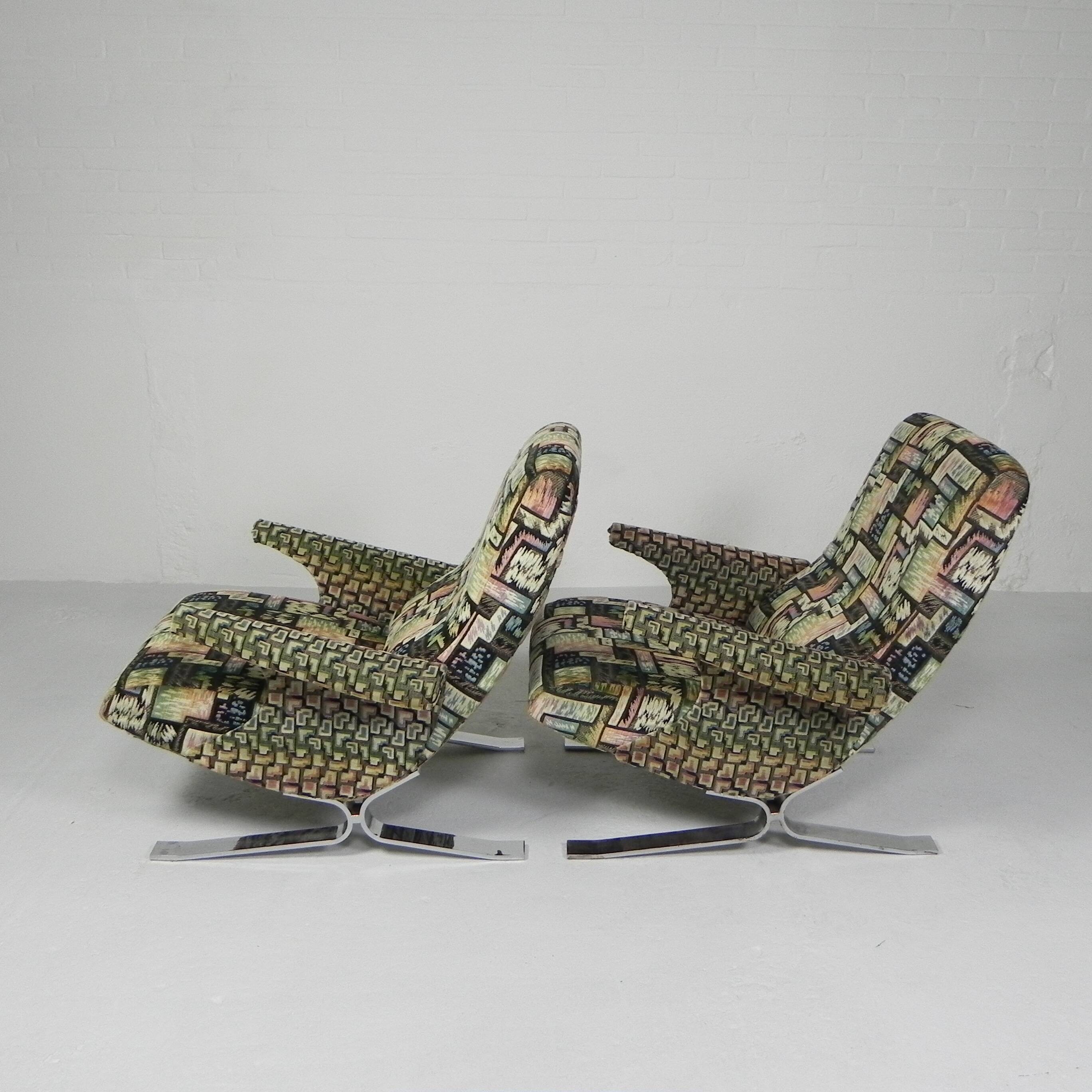 Set of 2 armchairs, Copenhagen model, Francois Letourneur, 1960s