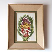 Painting, signed oil painting, flowers, 60s