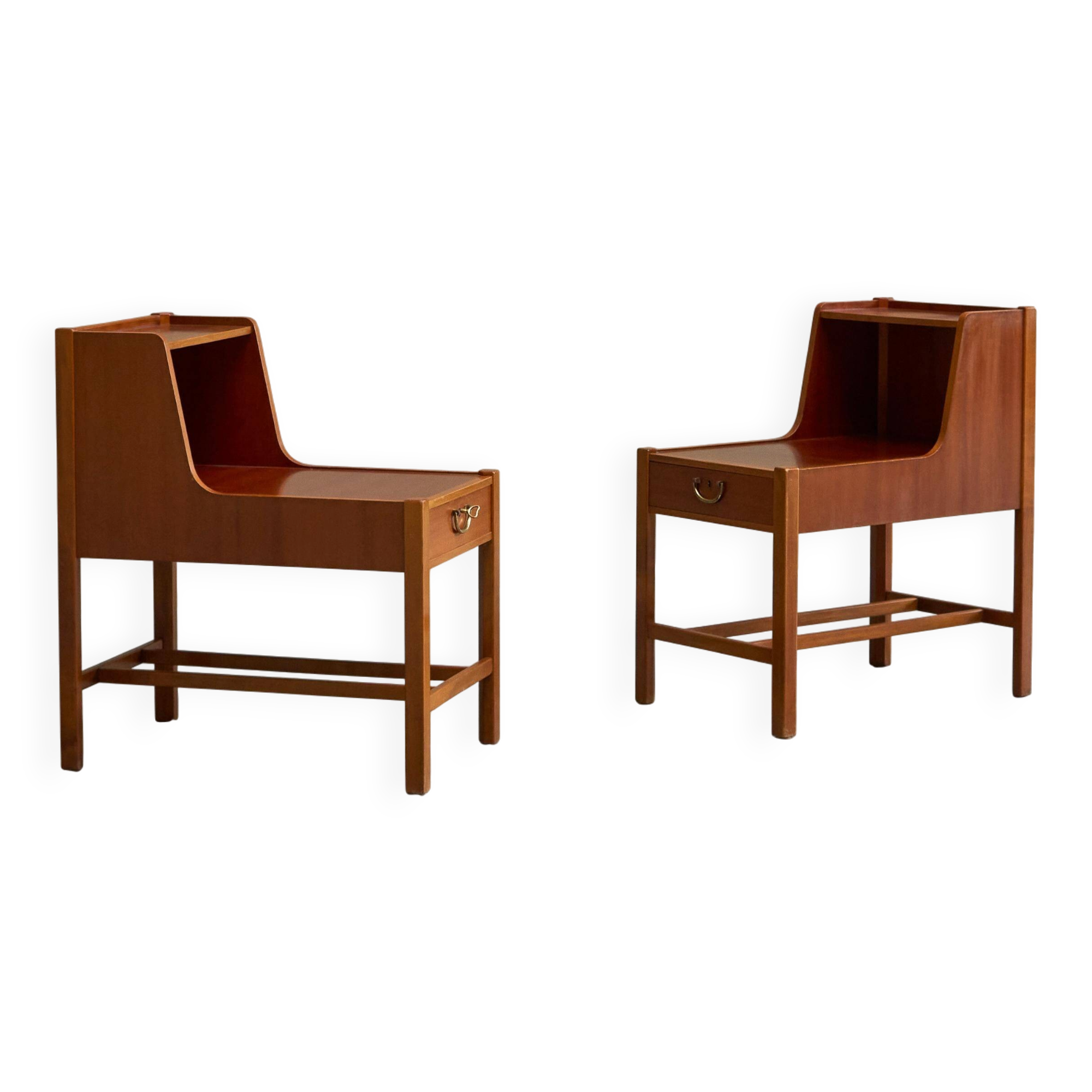 Pair of bedside tables by Nordiska Kompaniet in teak, 1952, by David Rosén.