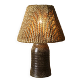 Le Cep stoneware bedside lamp with rope shade