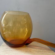 Saladier vintage en verre ambré