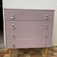 commode vintage vieux rose restaurée