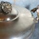 Alpaca silver metal serving dish with flowers