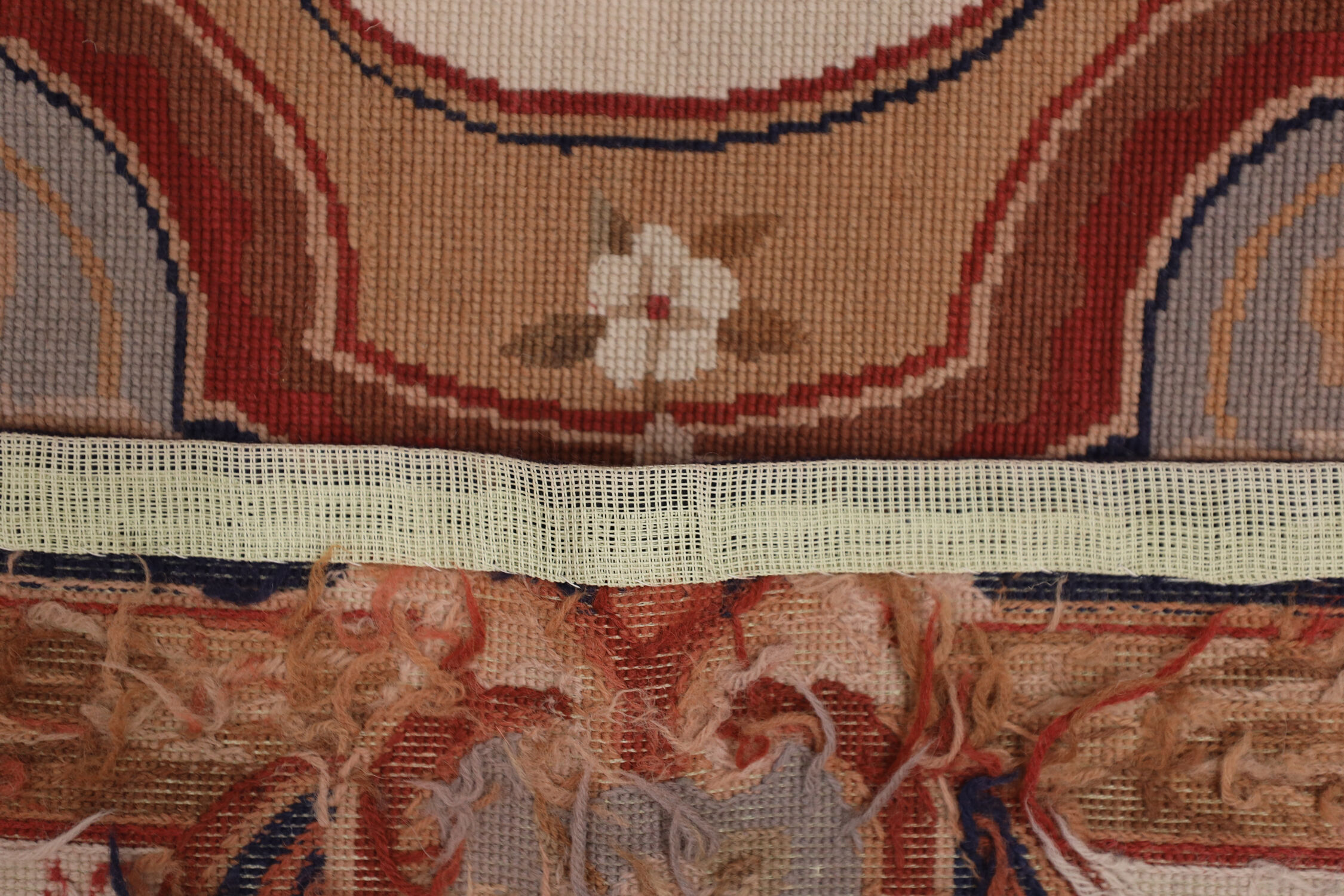 Deep blue Needlepoint Area Rug Traditional Handmade Wool Tapestry Rugs- 91x152cm