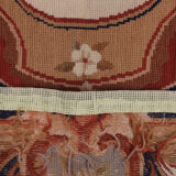 Deep blue Needlepoint Area Rug Traditional Handmade Wool Tapestry Rugs- 91x152cm