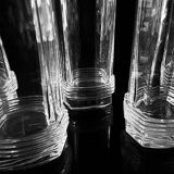 6x Christian Dior Crystal Longdrink Glasses - 1980s Art Deco Revival
