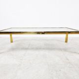 Table basse vintage en laiton et chrome, années 1970