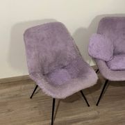 Pair of furry armchairs