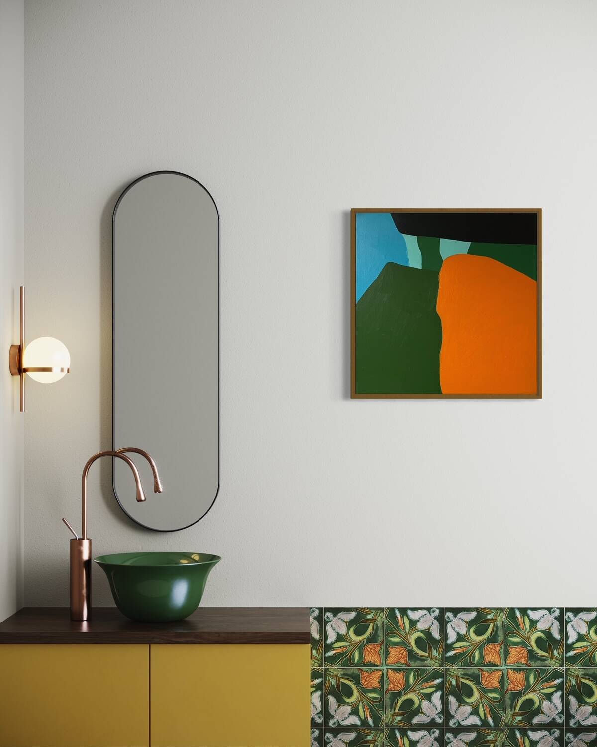 Abstract on canvas 50x50cm signed Bodasca